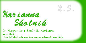 marianna skolnik business card